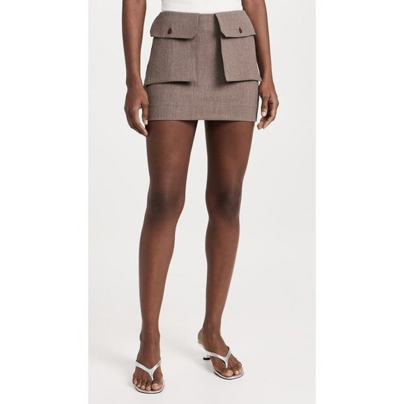 Beaufille Ziegler Mini Skirt Ziegler Mini Skirt Heather Brown Size 8 - Picture 1 of 7